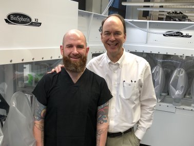 Drs. Ed Stone and Budd Tucker in front of the BioSpherix units Drs. Ed Stone and Budd Tucker in front of the BioSpherix units